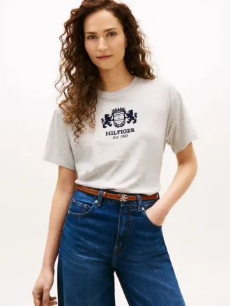 Tricou cu logo Hilfiger Crest