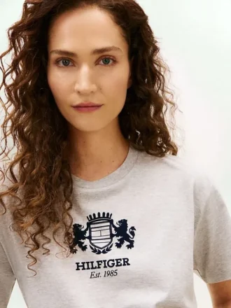 Tricou cu logo Hilfiger Crest