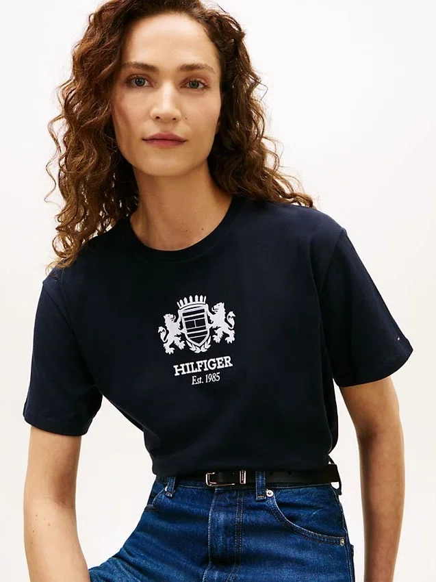 Tricou cu logo Hilfiger Crest Tricou cu logo Hilfiger Crest