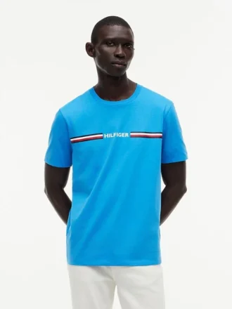 Tricou cu logo Hilfiger Signature Stripe