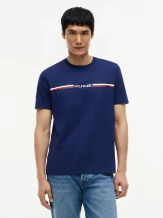 Tricou cu logo Hilfiger Signature Stripe