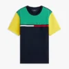Tricou cu logo și dungi colorate