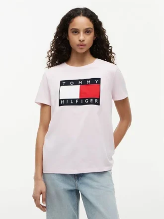 Tricou cu logo mare în formă de steag