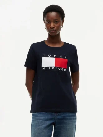 Tricou cu logo mare în formă de steag