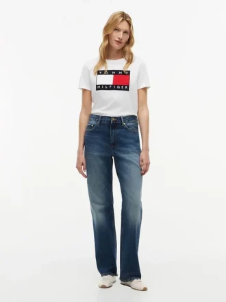 Tricou cu logo mare în formă de steag