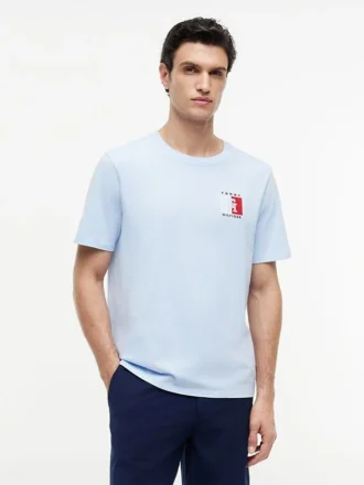 Tricou cu logo monogramă colorblock