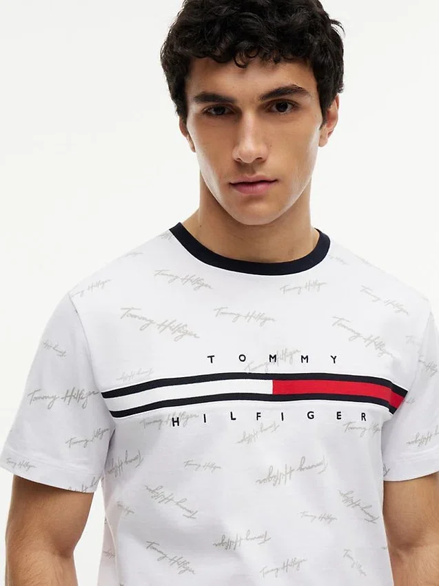 Tricou cu logo Signature Flag Stripe Tricou cu logo Signature Flag Stripe