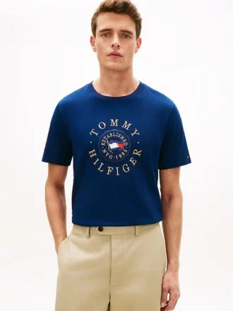 Tricou cu logo steag circular