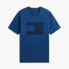 Tricou cu logo steag vopsit în indigo Tricou cu logo steag vopsit în indigo