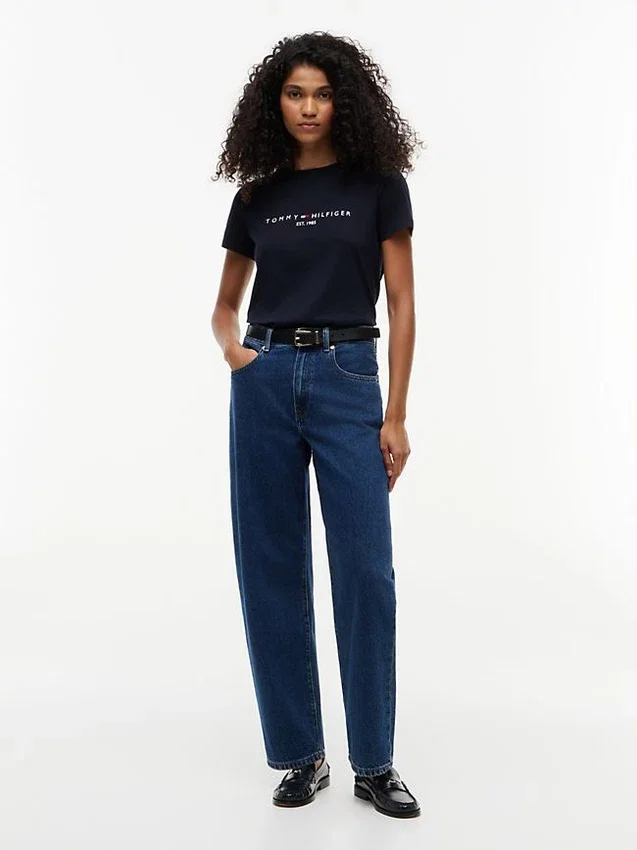Tricou cu logo Tommy brodat Tricou cu logo Tommy brodat
