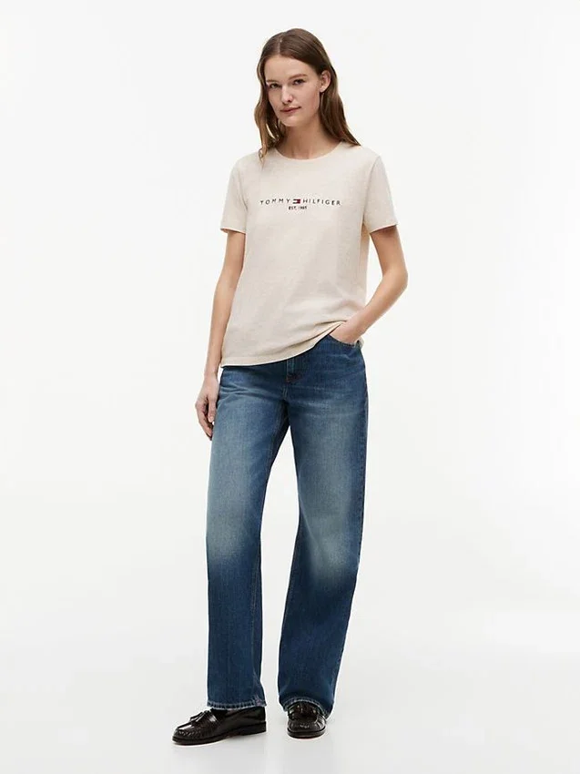 Tricou cu logo Tommy brodat Tricou cu logo Tommy brodat