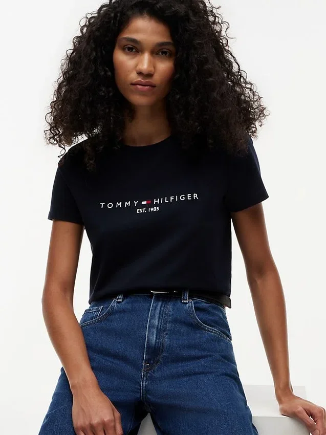 Tricou cu logo Tommy brodat Tricou cu logo Tommy brodat