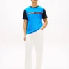 Tricou cu mâneci contrastante și logo steag Tricou cu mâneci contrastante și logo steag