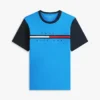 Tricou cu mâneci contrastante și logo steag Tricou cu mâneci contrastante și logo steag