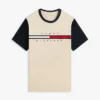 Tricou cu mâneci contrastante și logo steag Tricou cu mâneci contrastante și logo steag