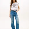Tricou cu mâneci dolman și logo arc, cu dungi