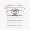 Tricou cu mâneci dolman și logo arc, cu dungi