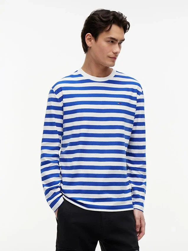 Tricou cu mâneci lungi și dungi Tommy Jeans Tricou cu mâneci lungi și dungi Tommy Jeans