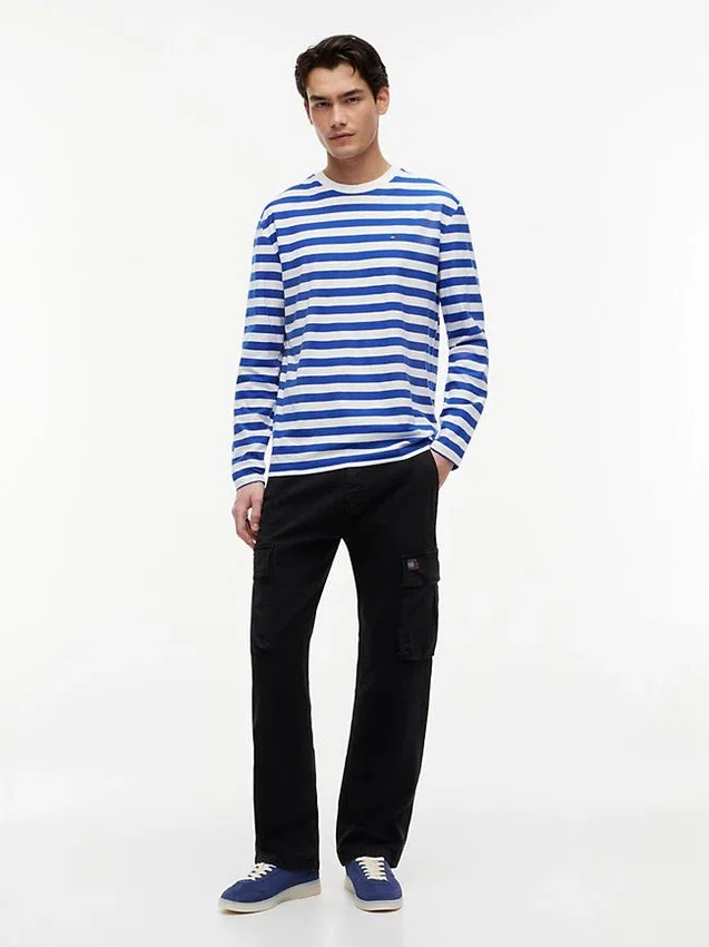 Tricou cu mâneci lungi și dungi Tommy Jeans Tricou cu mâneci lungi și dungi Tommy Jeans