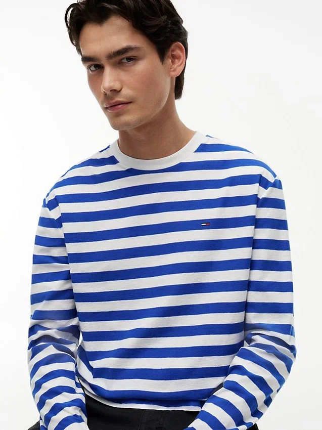 Tricou cu mâneci lungi și dungi Tommy Jeans Tricou cu mâneci lungi și dungi Tommy Jeans