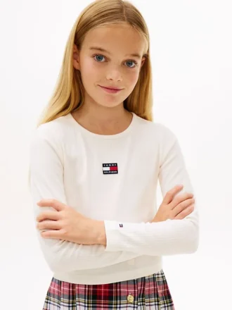 Tricou cu mâneci lungi și logo pentru copii