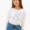 Tricou cu monogramă florală pentru copii