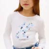 Tricou cu monogramă florală pentru copii