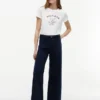 Tricou cu monogramă în stil gingham