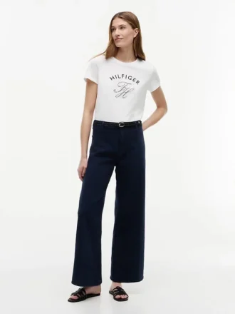 Tricou cu monogramă în stil gingham