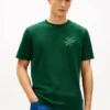 Tricou cu monogramă script și țesătură interlock