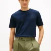 Tricou cu monogramă script și țesătură interlock