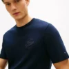 Tricou cu monogramă script și țesătură interlock