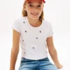 Tricou cu nervuri și stea brodată pentru copii