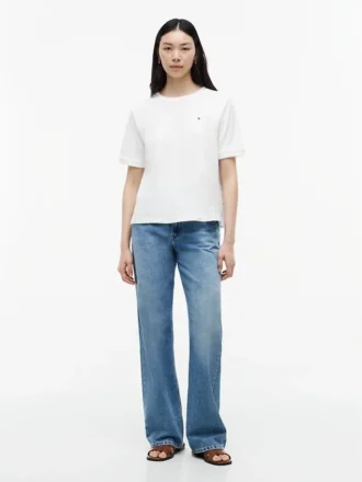 Tricou cu spate legat, din materiale mixte