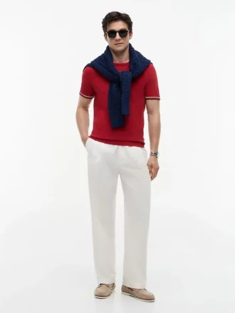 Tricou cu vârfuri din tricot New York Label