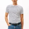 Tricou din bumbac elastic cu dungi, croială extra slim Tricou din bumbac elastic cu dungi, croială extra slim