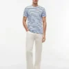 Tricou din bumbac elastic cu dungi, croială extra slim Tricou din bumbac elastic cu dungi, croială extra slim