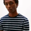 Tricou din bumbac elastic cu dungi, croială extra slim Tricou din bumbac elastic cu dungi, croială extra slim