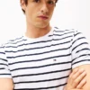 Tricou din bumbac elastic cu dungi, croială extra slim Tricou din bumbac elastic cu dungi, croială extra slim