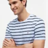 Tricou din bumbac elastic cu dungi, croială extra slim Tricou din bumbac elastic cu dungi, croială extra slim