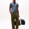 Tricou din bumbac elastic cu dungi, croială extra slim Tricou din bumbac elastic cu dungi, croială extra slim