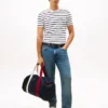 Tricou din bumbac elastic cu dungi, croială extra slim Tricou din bumbac elastic cu dungi, croială extra slim