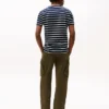 Tricou din bumbac elastic cu dungi, croială extra slim Tricou din bumbac elastic cu dungi, croială extra slim