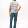 Tricou din bumbac elastic cu dungi, croială extra slim Tricou din bumbac elastic cu dungi, croială extra slim
