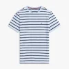 Tricou din bumbac elastic cu dungi, croială extra slim Tricou din bumbac elastic cu dungi, croială extra slim