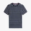 Tricou din bumbac elastic cu dungi, croială extra slim Tricou din bumbac elastic cu dungi, croială extra slim