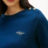Tricou din bumbac interlock cu nasturi aurii