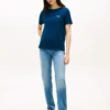 Tricou din bumbac interlock cu nasturi aurii