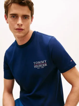 Tricou din bumbac slub cu logo grafic pe spate
