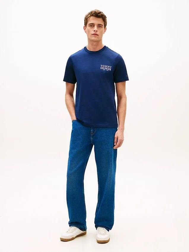 Tricou din bumbac slub cu logo grafic pe spate Tricou din bumbac slub cu logo grafic pe spate